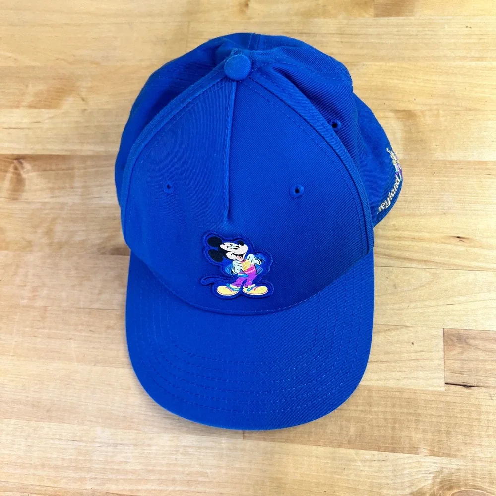 Disney Hat Mickey Mouse Cap Disneyland 70th Anniversary Youth Blue Adjustable